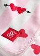 Плед Victoria's Secret Cozy Plush Sherpa Blanket Pink & White Striped BLANKET Red HEARTS Рожева смужка (26990979) - зображення 2