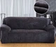 Захисний чохол на тримісний диван Diana Textile Plush Velvet, 190x230 см, Темно-сірий - зображення 3