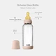 Скляна дитяча пляшечка BIBS Glass Bottle Round Latex Boheme Blush - 240 ml, 2+m - зображення 3