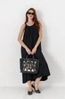 Сарафан на бретелях - бусах расклешенный Lurex Черный One Size (6990) - изображение 1