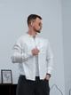 Рубашка мужская льняная однотонная Casual рубашки мужские из хлопка Teamv Белая S - изображение 7