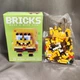 Конструктор із мініблоків Губка Боб Bricks 202 деталі дитячий піксельні блоки 6 см - зображення 4
