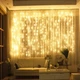 Гирлянда Водопад USB штора 3х2м, теплый белый, 200 LED + пульт / Новогодняя светодиодная гирлянда на окно - изображение 1