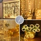 Гирлянда Водопад USB штора 3х2м, теплый белый, 200 LED + пульт / Новогодняя светодиодная гирлянда на окно - изображение 4