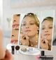 Зеркало тройное для макияжа Superstar Magnifying Mirror с led подсветкой 24 x 16 см 22 лампочки - изображение 6