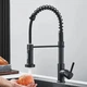 Кухонный смеситель Matte Black гибкий кран 360 градусов вращения латунь - изображение 3