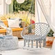 Садовое подвесное кресло - качеля Бохо до 150 кг Серое GardenLine Grey бразильское Boho - изображение 13