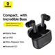 Беспроводные Bluetooth наушники Baseus Bowie E17 True Wireless TWS Earphones BT5.3, 430mAh/35mAh, 25h (A00072200113-Z1) Black - изображение 15