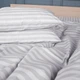 Простынь на резинке MirSon полуторная 90x190+25 см Stripe 17-0600 White Gray Бязь (2200008048167) - изображение 6