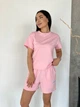 Жіночий літній костюм футболка з шортами Uaclothes 48-52 Рожевий (like33096-133101361) - зображення 3