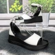Босоніжки жіночі Amir білі з чорним шкіряні на платформі 40р (25,8 см) 4910 - зображення 4