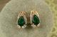 Сережки Xuping Jewelry перформанс з зеленим каменем 1,8 см золотисті - зображення 1