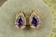 Сережки Xuping Jewelry перформанс з фіолетовим каменем 1,8 см золотисті - зображення 1