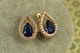 Сережки Xuping Jewelry Капля з синім каменем в окантовці 1,8 см золотисті - зображення 1