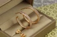 Сережки Xuping Jewelry кільця з дрібними каменями 2,9 см золотисті - зображення 2