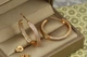Сережки Xuping Jewelry кільця з дрібними каменями 2,9 см золотисті - зображення 4