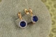 Сережки дитячі Xuping Jewelry сяйво із родієм і синім каменем 1,4 см золотисті - зображення 2