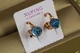 Сережки дитячі Xuping Jewelry Сваровські хамелеон багатогранність із блакитними каменями 1 см золотисті - зображення 2