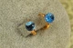 Сережки дитячі Xuping Jewelry Сваровські хамелеон багатогранність із блакитними каменями 1 см золотисті - зображення 3