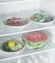 Пакеты для хранения продуктов в холодильнике на резинке для тарелок, крышка-чехол на тарелку (прозрачные) - изображение 6