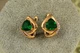 Сережки Xuping Jewelry трикветр із зеленим каменем 1,4 см золотисті - зображення 3