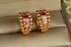 Сережки Xuping Jewelry казино з червоними каменями 1,7 см золотисті - зображення 1