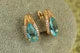 Серьги Xuping Jewelry Сонет с голубым камнем 1,7 см золотистые - изображение 1