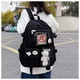 Рюкзак школьный для девочки Teddy (Тедди) с брелком мишка и стикерами черный Goghvinci (AV305) - изображение 4