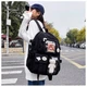 Рюкзак школьный для девочки Teddy (Тедди) с брелком мишка и стикерами черный Goghvinci (AV305) - изображение 5