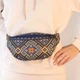 Сумка бананка через плече та на пояс Bumbag Коричневий орнамент на синьому фоні 27х16 см - зображення 3