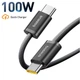 Кабель Type-C на Type-C Baseus Dynamic 4 Series Fast Charging Data Cable (2m, 100W, 5A, 480 Mbps). Black - зображення 1