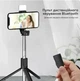 Селфі палиця штатив монопод для телефону з Bluetooth пультом і LED світлом Selfie Stick DF-01S AND 5222 чорний - зображення 4
