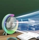 Портативный настольный вентилятор с цветной RGB подсветкой USB Desktop Fan 4076 180° с регулировкой наклона - изображение 6