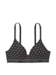 Бюстгальтер Victoria's Secret Lightly Lined Wireless Cotton 75C чорний (принт сердечка) - зображення 3
