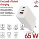 Зарядний пристрій Emos V05G65 2xUSB-C, 1xUSB-A, GAN PD 65W 220V - зображення 3