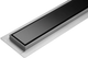 Odpływ liniowy FALA stal nierdzewna z kratką 60 cm suche zamknięcie BLACK GLASS (75386) (5906083031151) - obraz 1