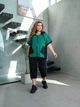 Прогулянковий костюм з бриджами VOUGE Код ВІРМ- 115 чорний\зелений 56-58 - изображение 4