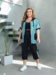 Прогулянковий костюм з бриджами VOUGE Код ВІРМ- 115 чорний\ментоловий 48-50 - изображение 1