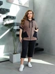 Прогулянковий костюм з бриджами VOUGE Код ВІРМ- 115 чорний\бежевий 48-50 - изображение 6