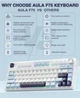 Беспроводная механическая игровая клавіатура з Hot-Swap AULA F75 White-Blue 2.4G/Bluetooth/Кабель RGB REAPER Свитчи - изображение 8