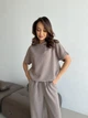 Костюм женский кофта и брюки лен жатка K&ML 575 XS - S ( 42 - 44 ) Темно - бежевый ( 575 - 04 ) - изображение 6