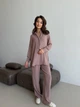Костюм женский рубашка и брюки K&ML 573 L - XL ( 48 - 50 ) темно - бежевый ( 573 - 05 ) - изображение 4