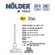 Отвертка Т-образная реверсивная с битами 31шт 54мм Molder CrV PH PZ SL Torx (MT32331) - изображение 2