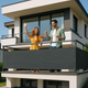 Osłona balkonowa ModernHome by Multistore z okuciami 100 x 500 cm siatka cieniująca + elementy instalacyjne szara (BP-200 GREY) - obraz 11