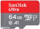 Карта памяти SANDISK Ultra A1 microSDXC UHS-I 64GB Class 10 + SD-adapter (SDSQUAR-064G-GN6MA) - изображение 1