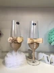 Набір весільних келихів Styduo dekory Wedding 2шт ручна робота Шпагат+розі - зображення 1