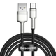 Кабель для зарядки Baseus CAKF000001 Cafule Metal Data Type-C 66W 0.25m black - изображение 1