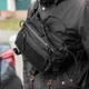 Нагрудная сумка бананка через плечо мужская черная тканевая TAC-2 Black поясная - изображение 10