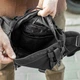 Нагрудная сумка бананка через плечо мужская черная тканевая TAC-3 Black поясная - изображение 8