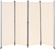 Składany parawan ogrodowy ModernHome by Multistore 4-panelowy 167 x 216 cm beżowy (AW-022/4TLG BEIGE) - obraz 1
